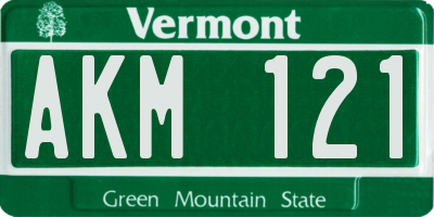 VT license plate AKM121