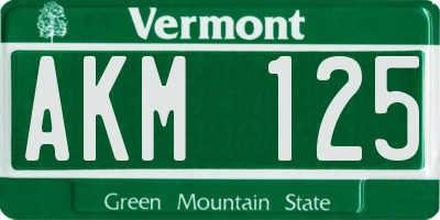 VT license plate AKM125