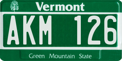 VT license plate AKM126