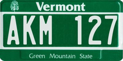 VT license plate AKM127