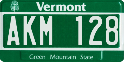 VT license plate AKM128