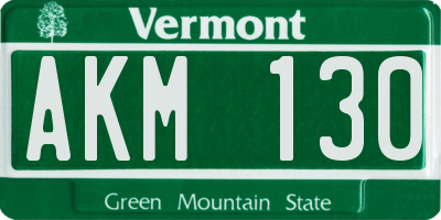 VT license plate AKM130