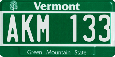 VT license plate AKM133