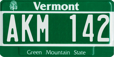 VT license plate AKM142