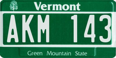 VT license plate AKM143