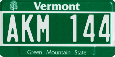 VT license plate AKM144