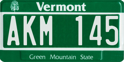 VT license plate AKM145
