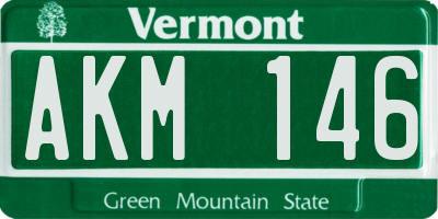VT license plate AKM146