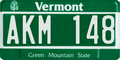 VT license plate AKM148