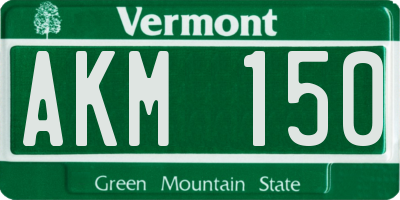 VT license plate AKM150