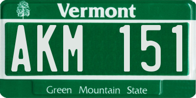VT license plate AKM151