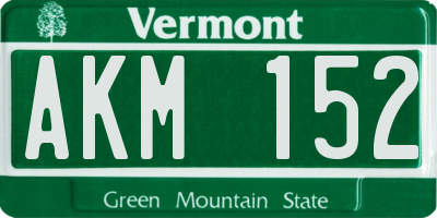 VT license plate AKM152