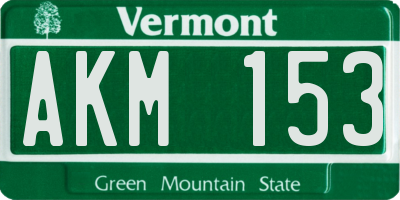 VT license plate AKM153