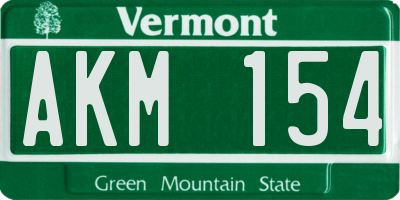 VT license plate AKM154