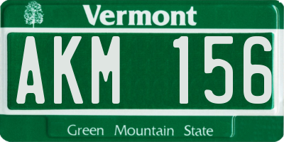 VT license plate AKM156