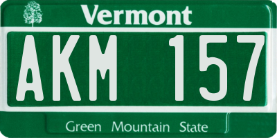 VT license plate AKM157