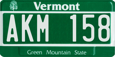 VT license plate AKM158
