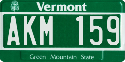 VT license plate AKM159