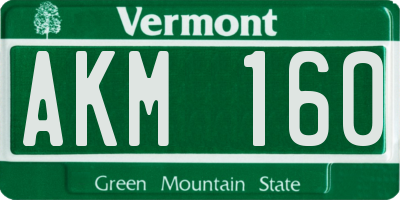 VT license plate AKM160