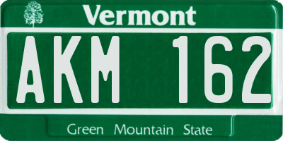 VT license plate AKM162
