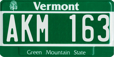 VT license plate AKM163