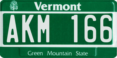 VT license plate AKM166