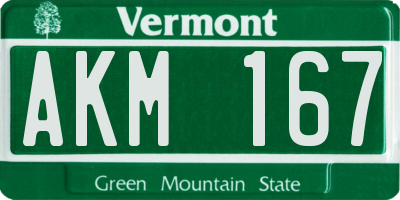 VT license plate AKM167