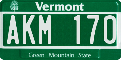 VT license plate AKM170