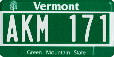 VT license plate AKM171