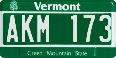VT license plate AKM173
