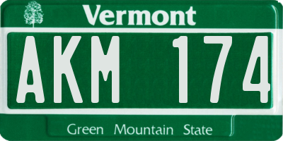 VT license plate AKM174