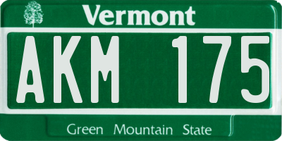 VT license plate AKM175