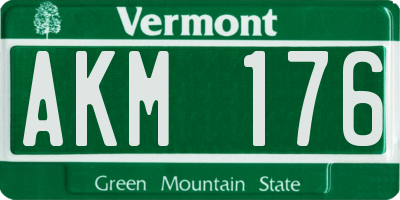 VT license plate AKM176