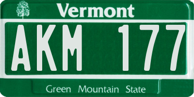 VT license plate AKM177