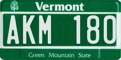 VT license plate AKM180