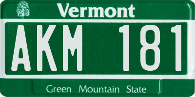 VT license plate AKM181