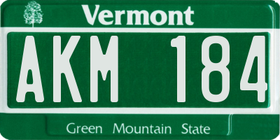VT license plate AKM184