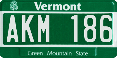 VT license plate AKM186