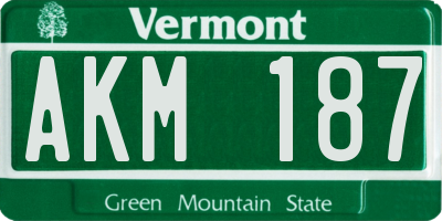 VT license plate AKM187
