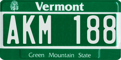 VT license plate AKM188