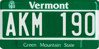 VT license plate AKM190