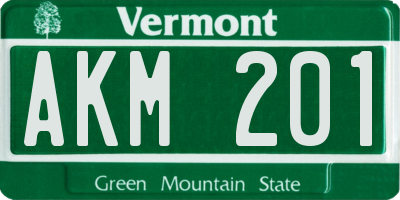 VT license plate AKM201