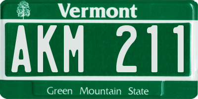 VT license plate AKM211
