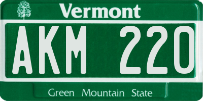 VT license plate AKM220