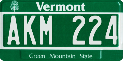 VT license plate AKM224