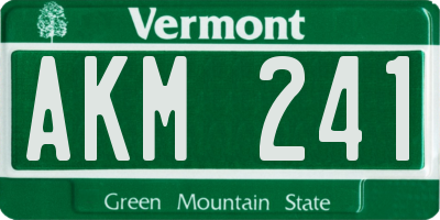 VT license plate AKM241