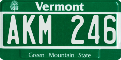 VT license plate AKM246