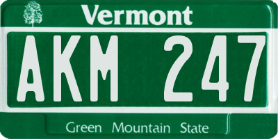 VT license plate AKM247