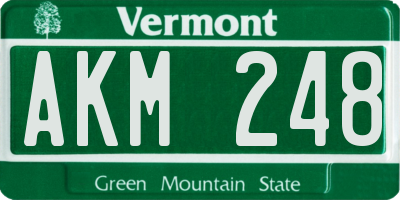 VT license plate AKM248