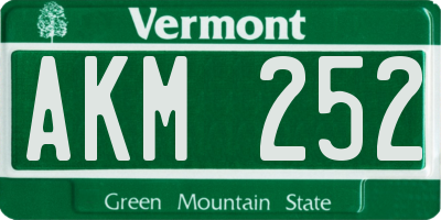 VT license plate AKM252
